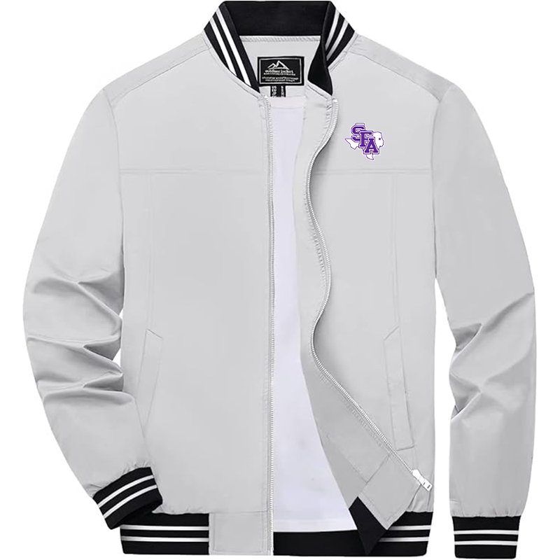 Men's  Stephen F. Austin Lumberjacks  Zip-Up Bomber Jacket  Ribbed Collar and Cuffs Outerwear
